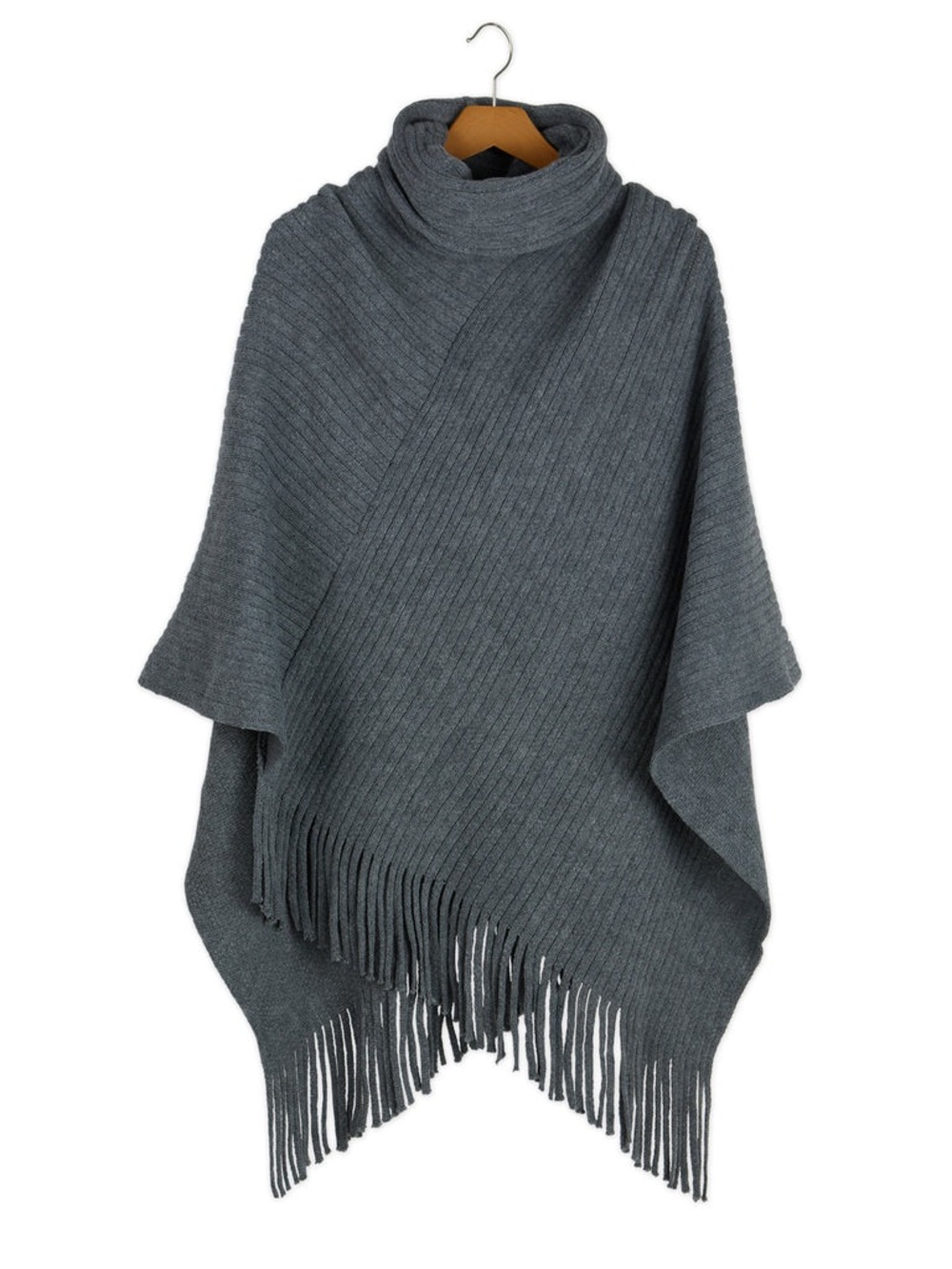 Quagga the Riley green label grey turtleneck poncho
